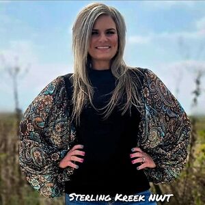 Black Sweater with Paisley Sleeves